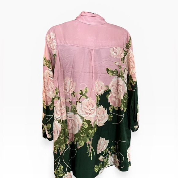 NWT Anthropologie Maeve Caroline Tie-Neck Mini Dress Pink Floral XXS - Picture 6 of 7